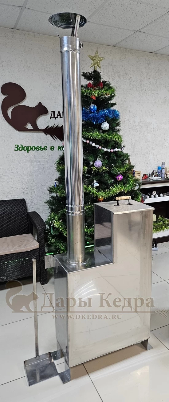 Фурако круглая из кедра со встроенной печью