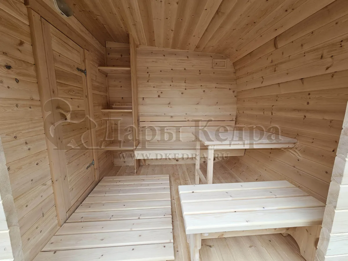 Овальная-Окта баня-бочка из кедра 4х2,2 метра