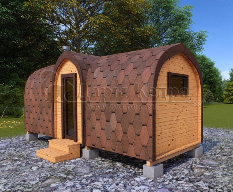 Баня «Викинг» из кедра 6х2,35 м с боковым входом Баня «Викинг» из кедра 6х2,35 м с боковым входом